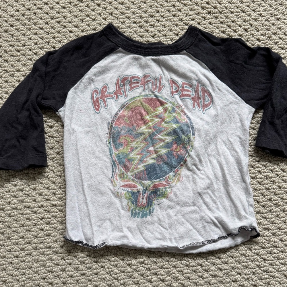 Rowdy Sprout Black and White Long Sleeve Tee with Vintage Graphic